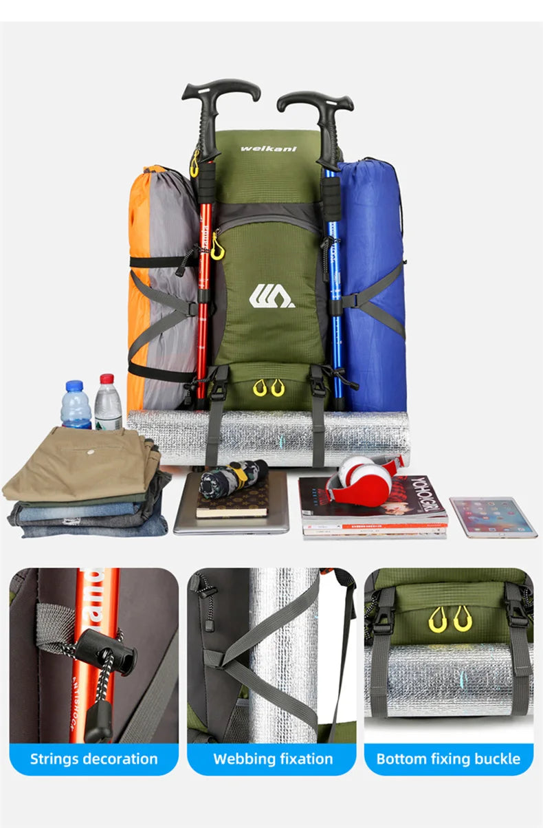 50L Waterproof Travel Backpack – Large Hiking & Camping Rucksack for Men